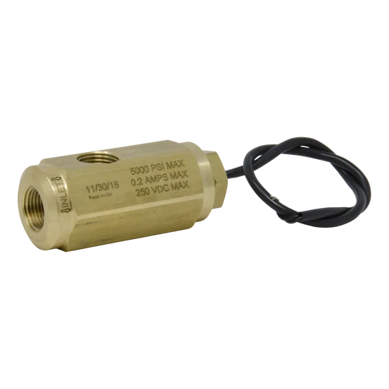100716 Flow Switch – 12 GPM, 5000 PSI, 0.2A 250V – Mount A for Hot Water Pressure Washers