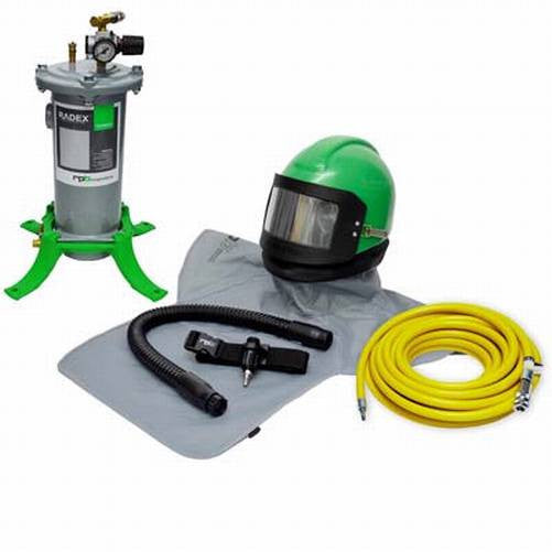 Complete Nova 2000 Air Fed Sandblasting Hood Helmet System For Shotblasting Ready To Use