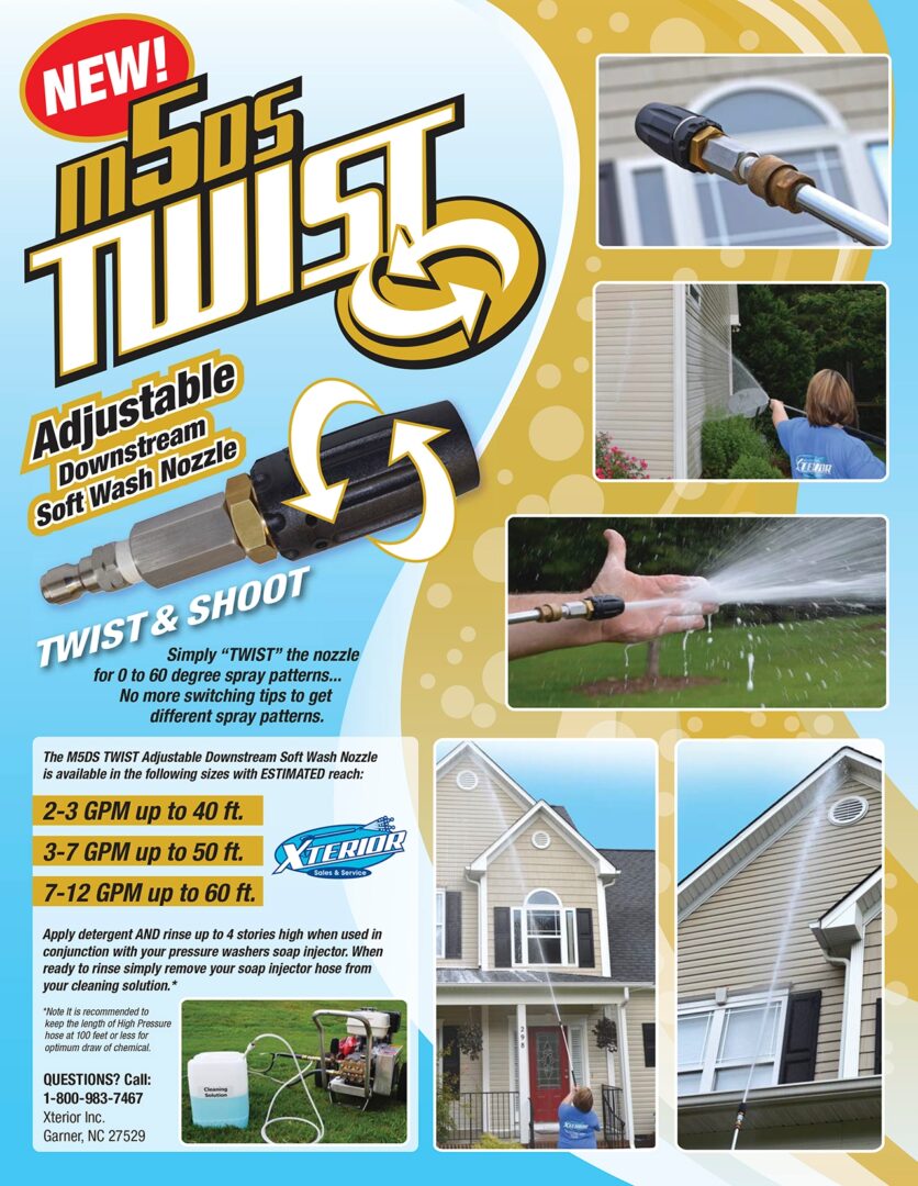 X-Jet M5DS Twist Adjustable Downstream Soft Wash Nozzle **Ships Free**