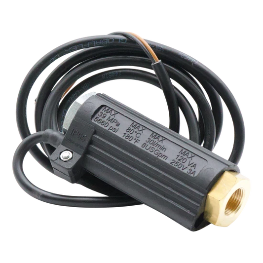 MV60 Horizontal Flow Switch – 3/8" FPT Inlet/Outlet for Hot Water Pressure Washers