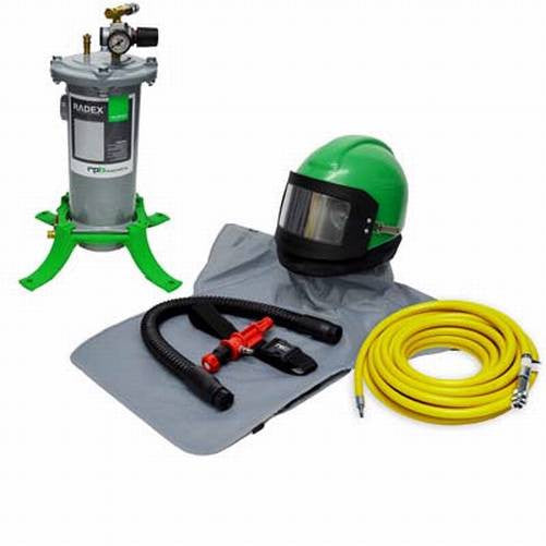 Complete Nova 2000 Heated Air Fed Sandblasting Helmet System For Shotblasting