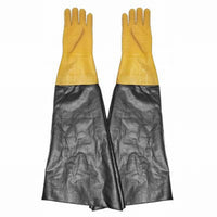 Heavy Duty Pair 8 1/2" Dia 26" long Textured Yellow Sandblast Cabinet Gloves